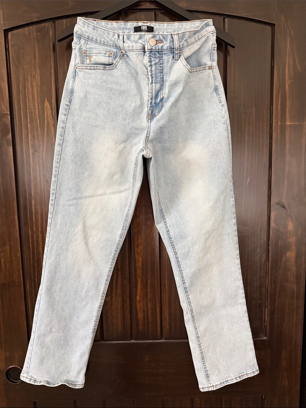FRYE Light Blue High-Rise Straight Jeans